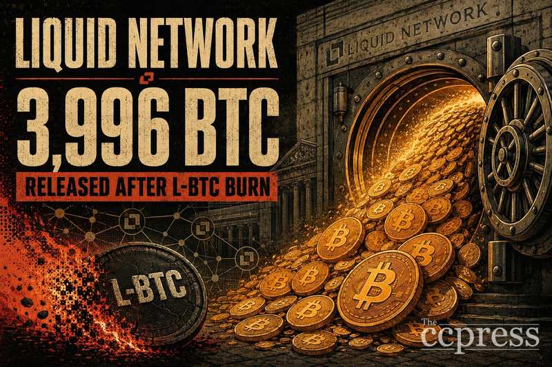 Liquid Network 在 L-BTC 销毁后释放 3,996 BTC配图