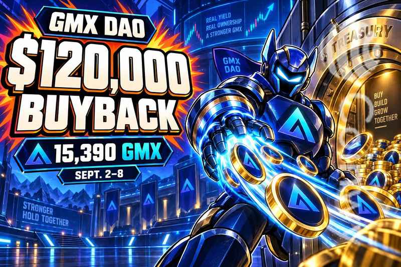 GMX DAO 报告 9 月 2 日至 8 日回购 15,390 枚 GMX，价值 120,000 美元配图