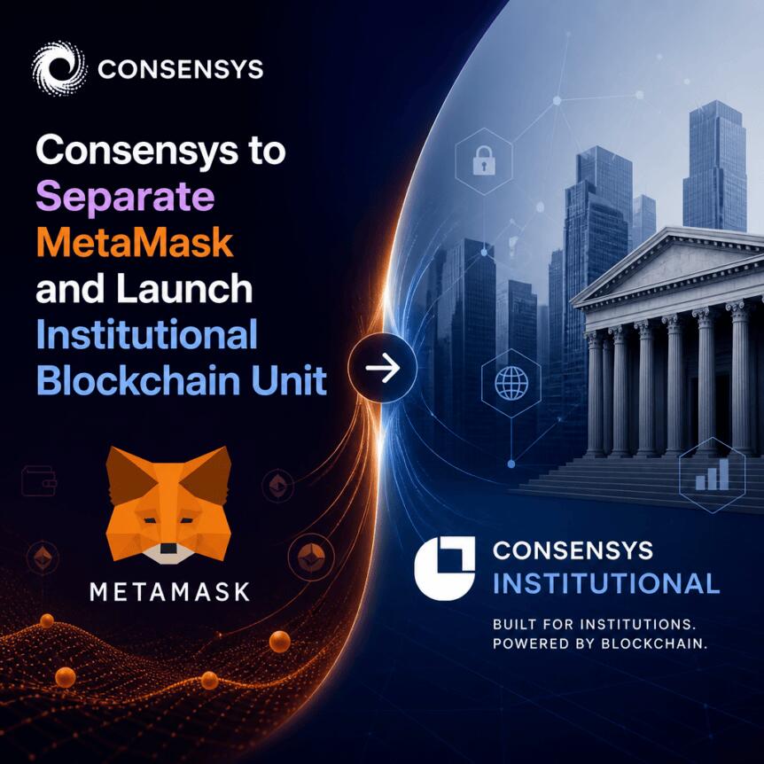 Consensys 将分离 MetaMask 并推出机构区块链部门配图