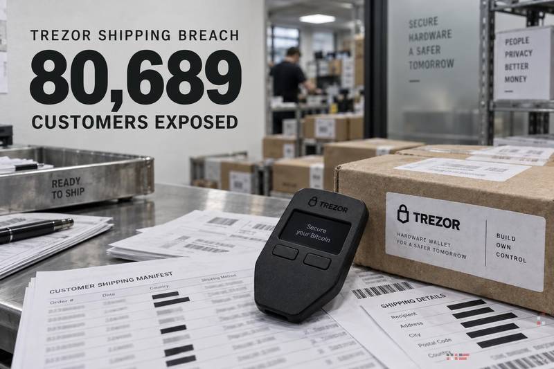 Trezor：物流漏洞导致 80,689 名客户详情泄露配图