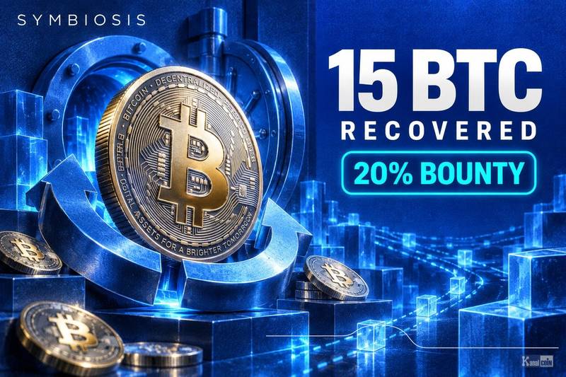 Symbiosis 表示其追回了 15 BTC,并提供 20% 赏金配图