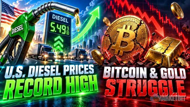 美国柴油价格创历史新高，比特币和黄金挣扎配图