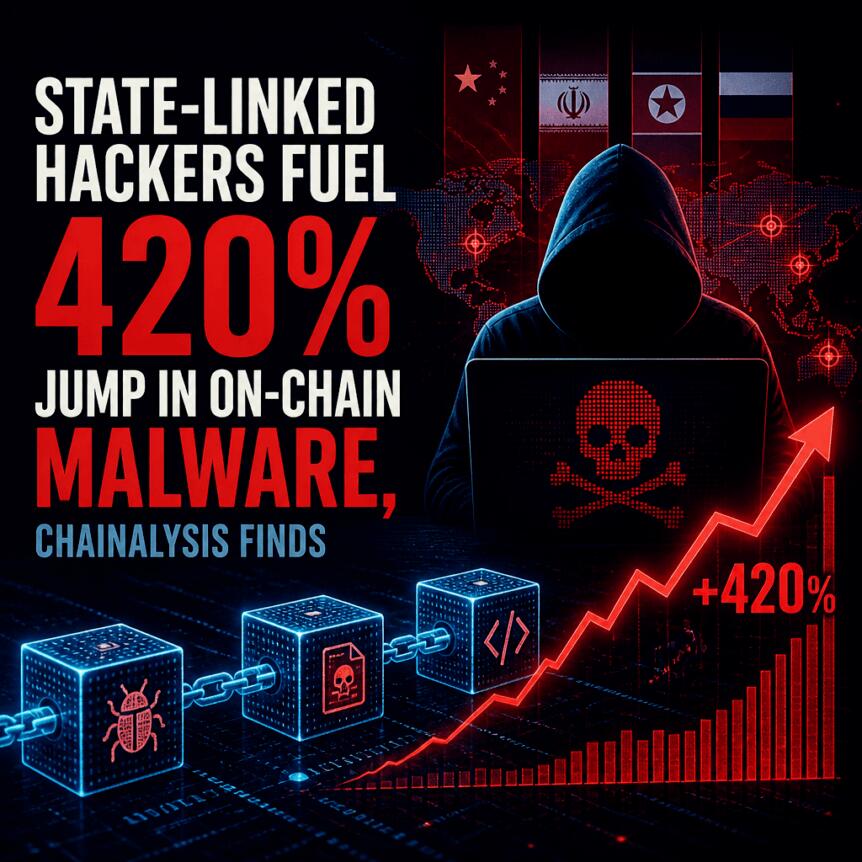 与国家有关联的黑客推动链上恶意软件激增 420%,Chainalysis 发现配图