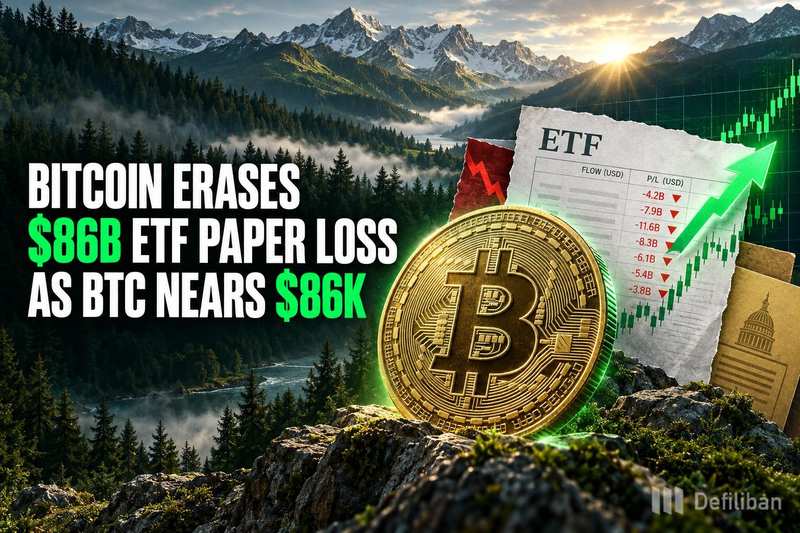 比特币抹去 860 亿美元 ETF 账面损失,BTC 逼近 86,000 美元配图