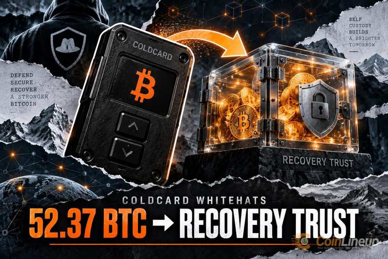 Coldcard 白帽黑客将 52.37 BTC 转移至恢复信托配图